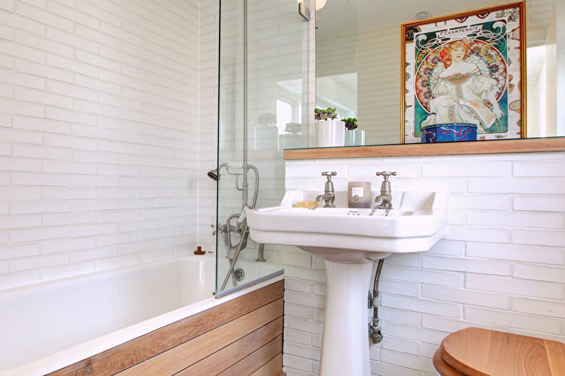 Design de interiores de banheiro pequeno estilo escandinavo