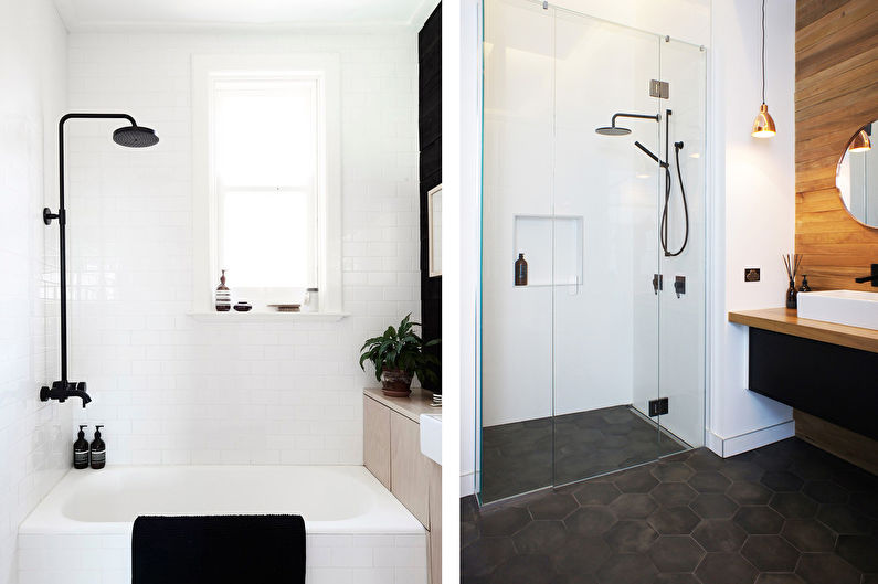 Интериорен дизайн на баня в скандинавски стил - снимка