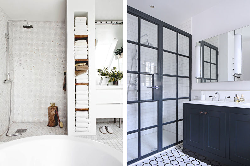 Skandinaviško stiliaus vonios kambario interjero dizainas - nuotrauka