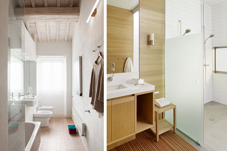 Skandināvu stila vannas istabas interjera dizains - foto