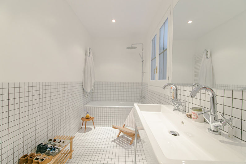 Návrh interiéru koupelny ve skandinávském stylu - fotografie