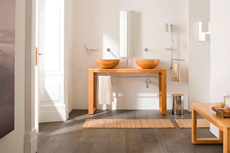 Skandináv stílusú fürdőszoba belsőépítészet - fénykép