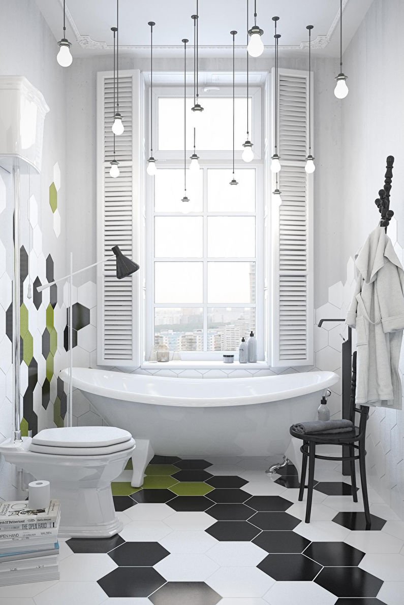 Design interior de baie în stil scandinav - fotografie
