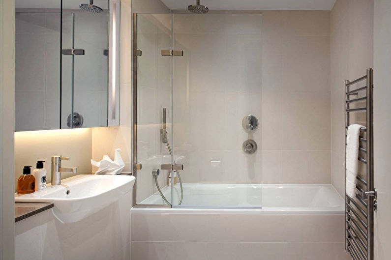 Balta vannas istaba modernā stilā - interjera dizains