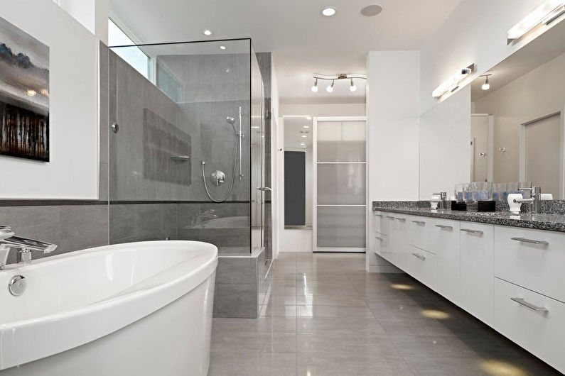 Conception de salle de bain moderne - Fini de plancher