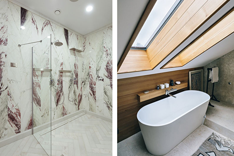 Design interiéru koupelny v moderním stylu - foto