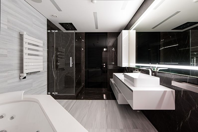 Indretning af et badeværelse i en moderne stil - foto