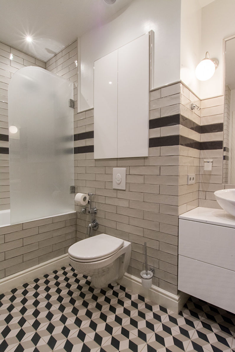 Design interiéru koupelny v moderním stylu - foto