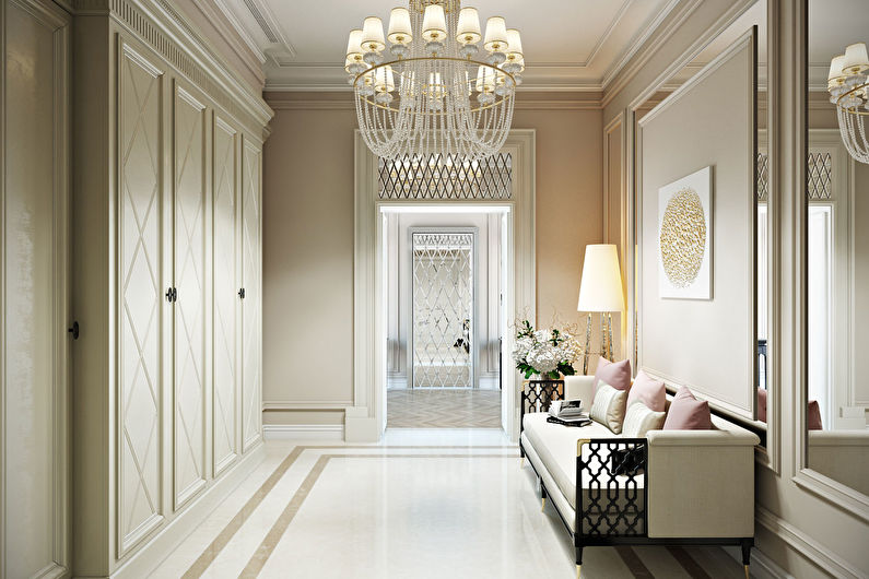 Klasični dizajn hodnika - dekor i rasvjeta
