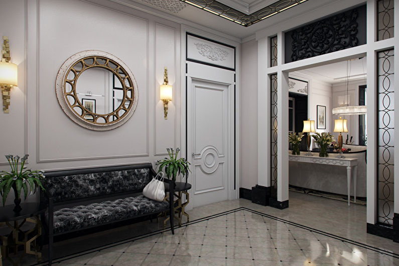 Inre design korridor i klassisk stil - foto
