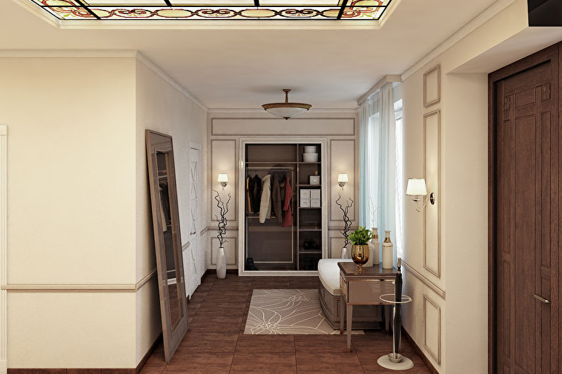 Interior design hallway in a classic style - photo
