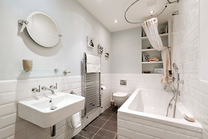 Skandināvu stila vannas istaba (foto +60)