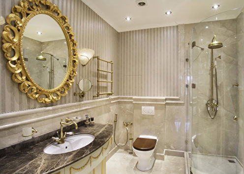 Badeværelse i klassisk stil: interiørdesign