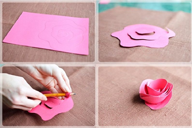 DIY papier spirale rose