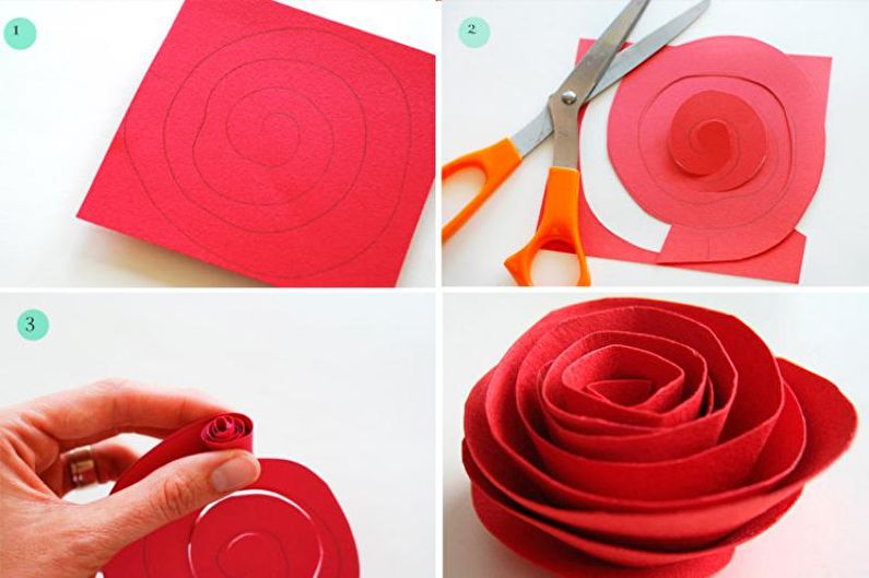 DIY espiral de papel rosa