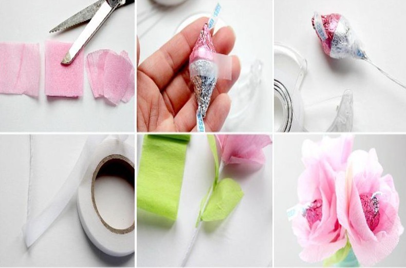 Направи си розова хартия със сладкиши вътре