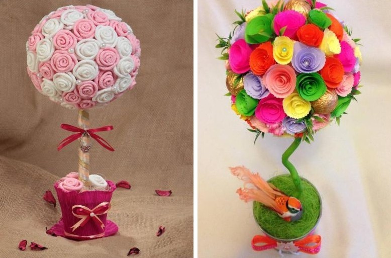 DIY papīra roze - topiary