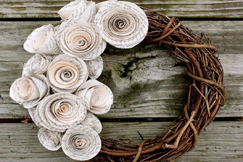 Hoa hồng giấy DIY - Vòng hoa