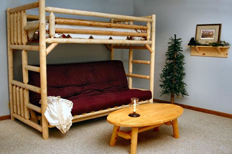 سرير بطابقين مع أريكة - تنجيد وحشو سرير أريكة