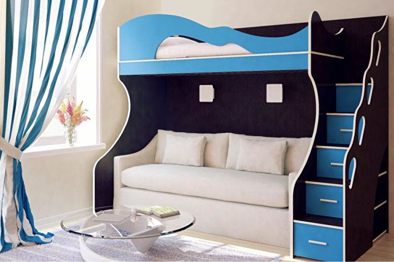Bunk Bed with Sofa - Staircase
