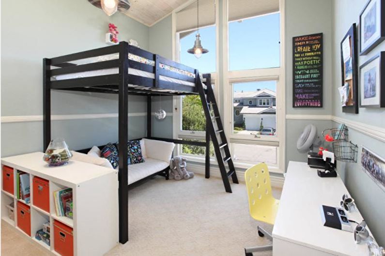 Bunk bed with sofa for children and adults