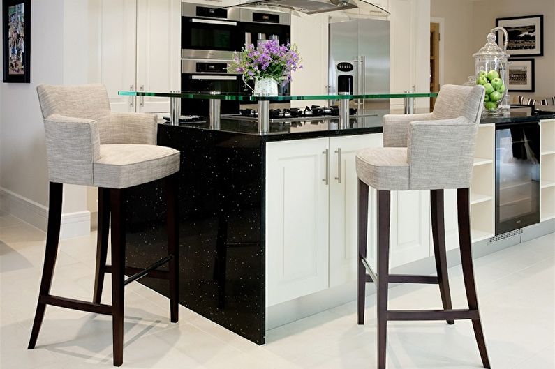 Virtuvės baro kėdžių tipai - pagal dizaino tipą