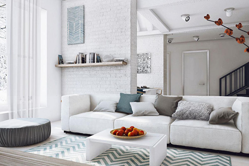 Barevné kombinace podlah, stěn, stropů a nábytku - světlé barvy