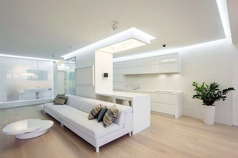Combinações de cores para pisos, paredes, tetos e móveis - Cores claras