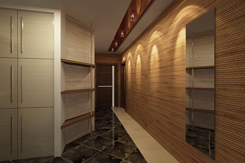 Tapet de bambus pe hol - Design interior