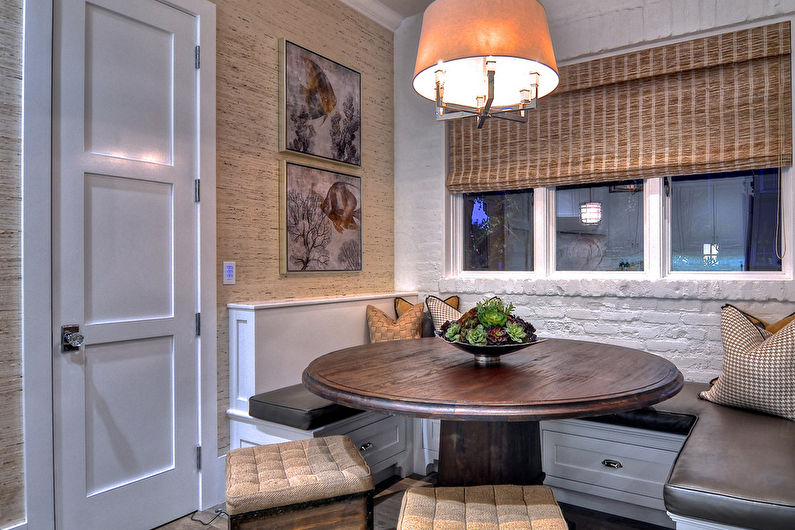Papel de parede de bambu na cozinha - Design de Interiores