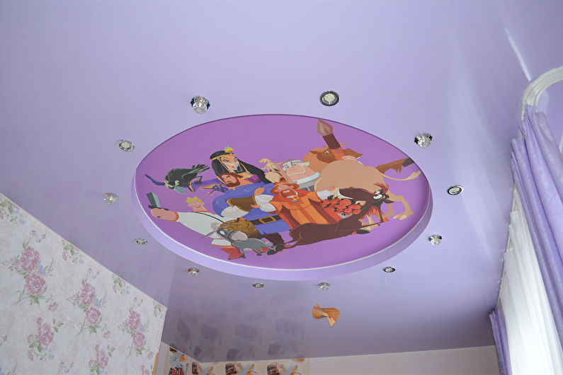 Stretch ceiling in the nursery - Photocloth