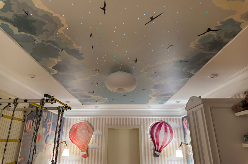 Stretch ceilings in the children's room - photo
