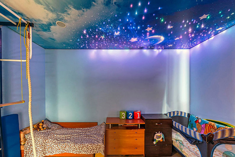 Stretch ceilings in the children's room - photo