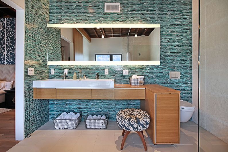 Tyrkysová koupelna fotografie - interiérový design