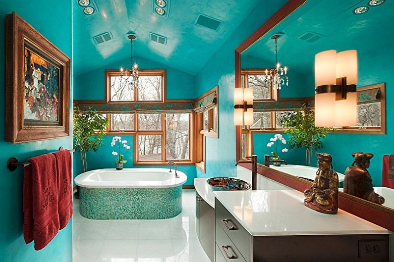 Tyrkysová koupelna fotografie - interiérový design