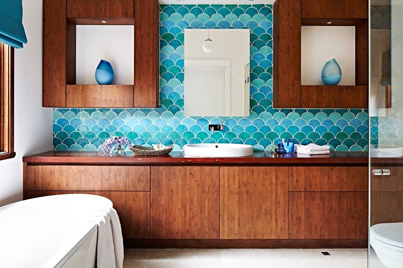 Turkio spalvos vonios nuotrauka - interjero dizainas