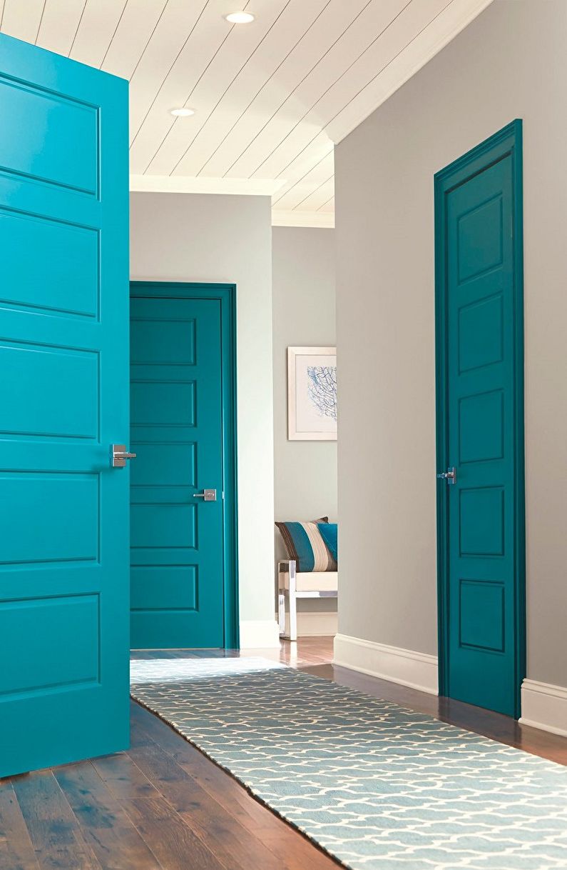 Couloir turquoise et photo de couloir - Design d'intérieur