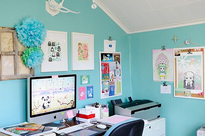 Photo de chambre d'enfant turquoise - Design d'intérieur