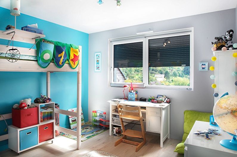 Tirkīza bērnu istabas foto - interjera dizains