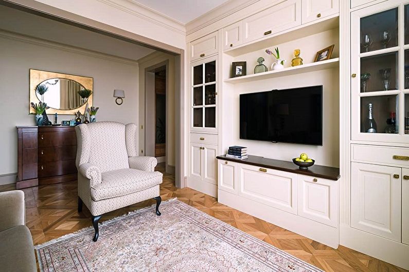 Diseño de sala de estar clásico - Acabado del piso