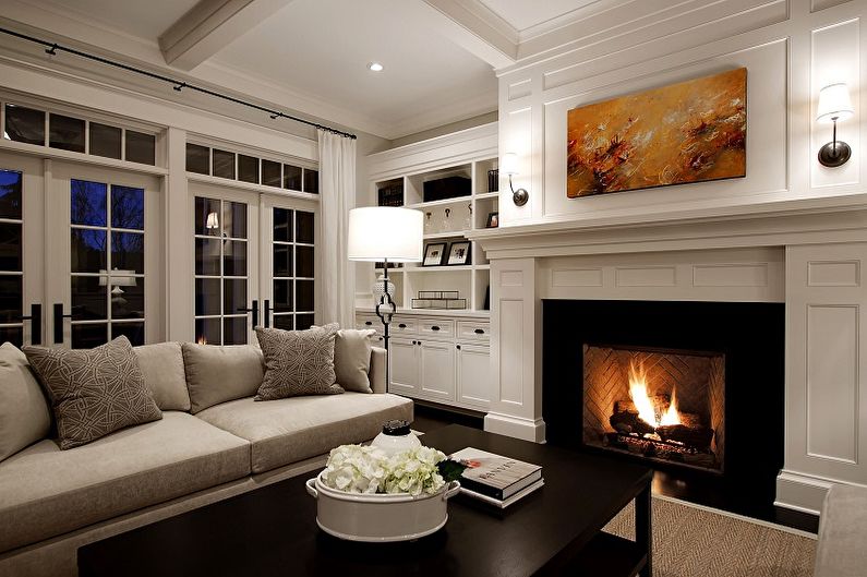 Interiérový dizajn obývacej izby v klasickom štýle - foto