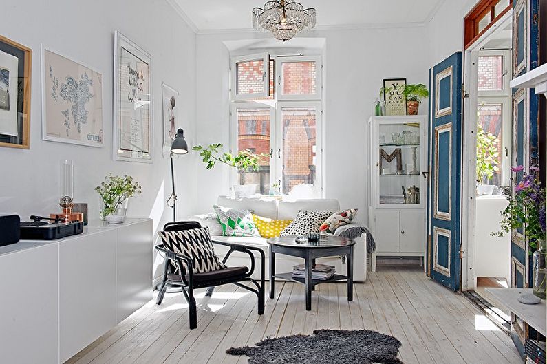 Skandinavisk stil i interiøret - gulvdekoration