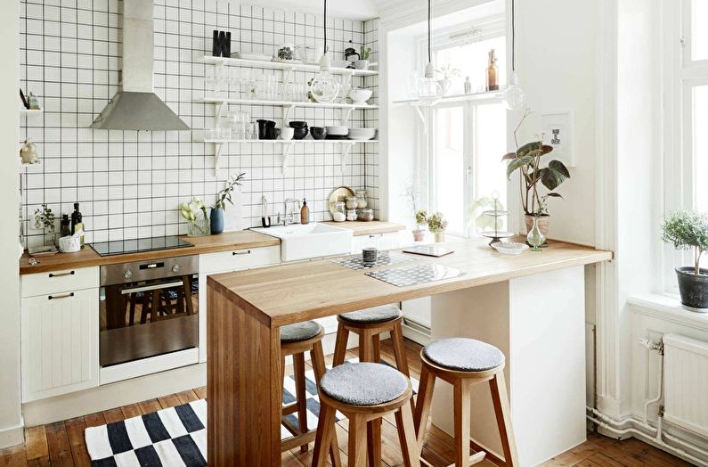 Skandināvu stila virtuves foto - interjera dizains