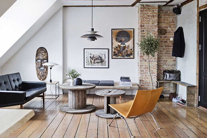 Obývacia izba v škandinávskom štýle fotografia - interiérový dizajn