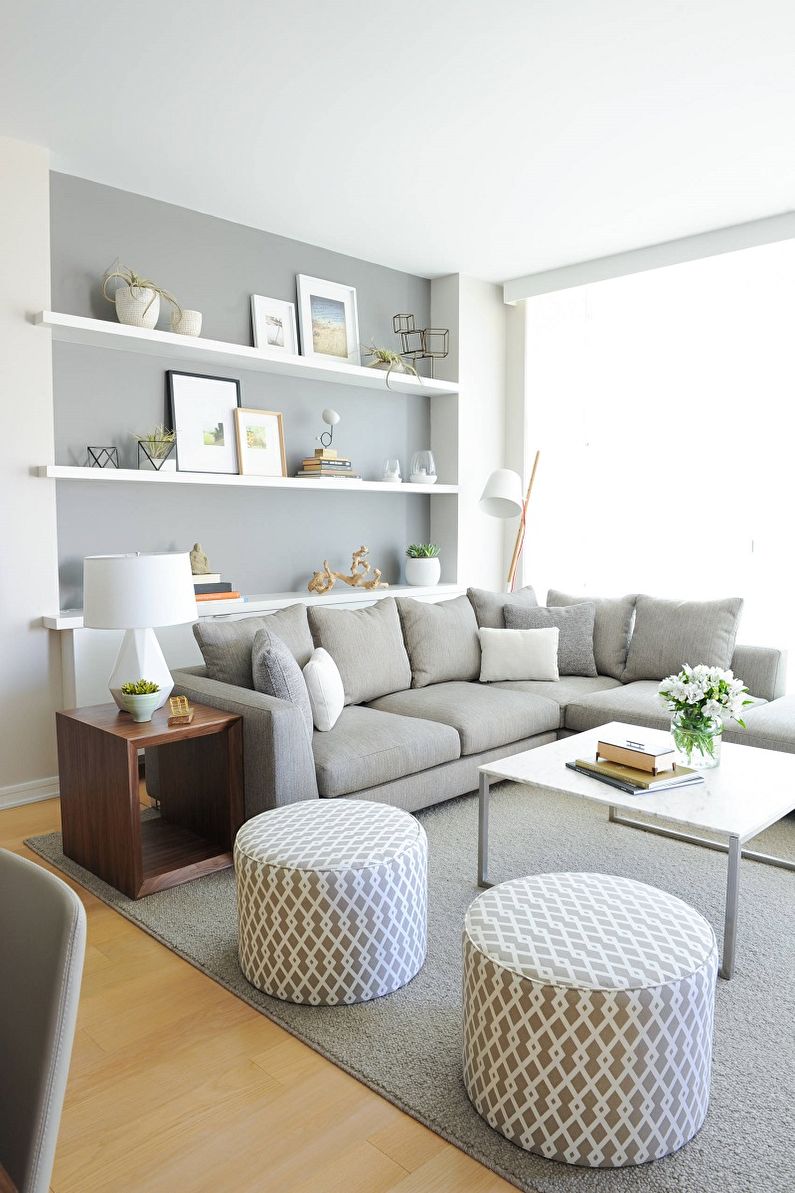 Obývací pokoj ve skandinávském stylu fotografie - interiérový design