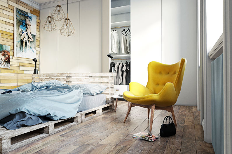 ห้องนอนในภาพถ่ายสไตล์สแกนดิเนเวียน - ออกแบบตกแต่งภายใน