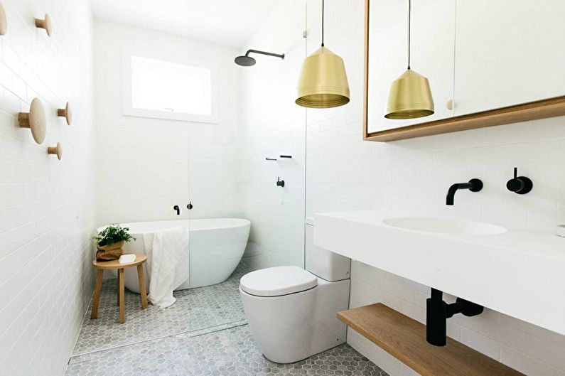 Skandināvu stila vannas istabas foto - interjera dizains
