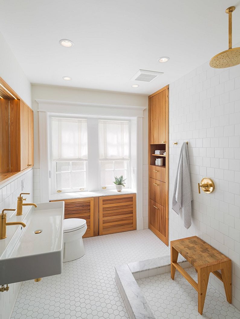 Foto bilik mandi gaya Scandinavia - Reka Bentuk Dalaman