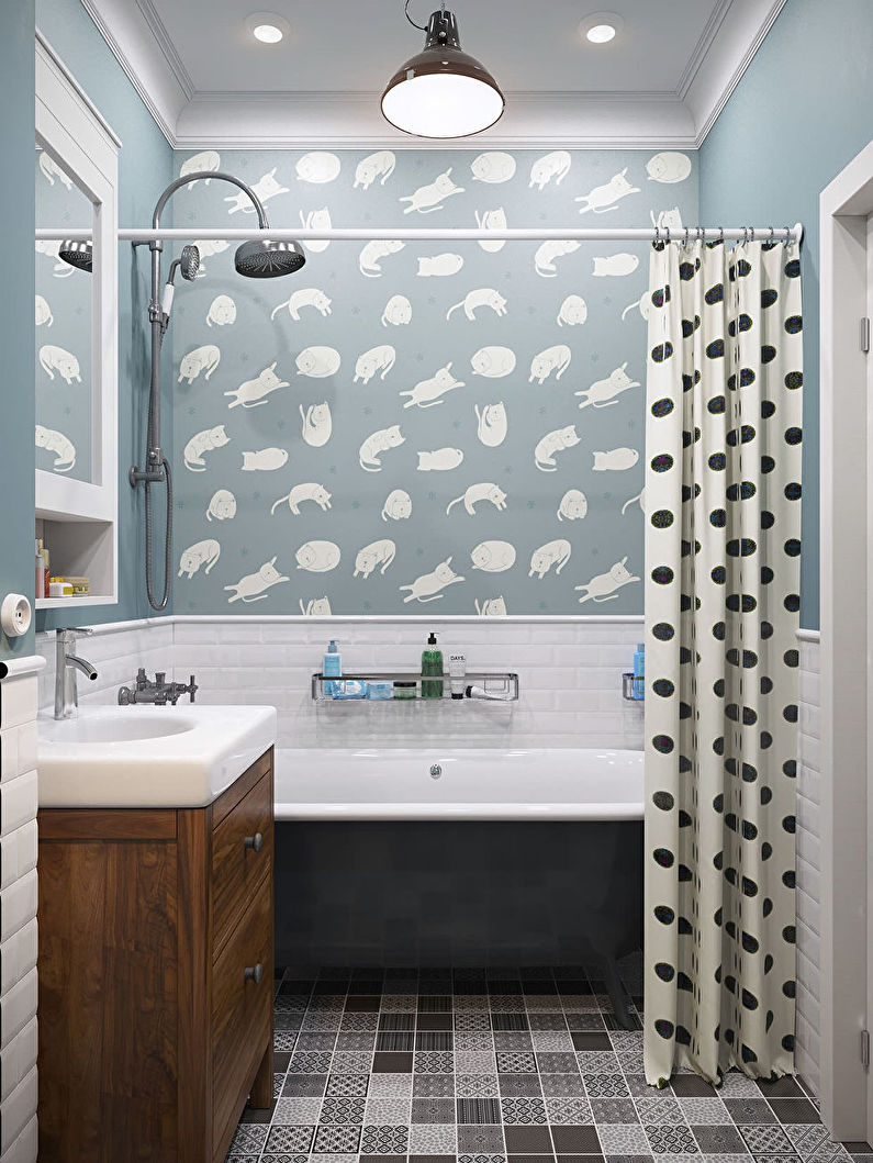 Foto kúpeľne v škandinávskom štýle - interiérový dizajn