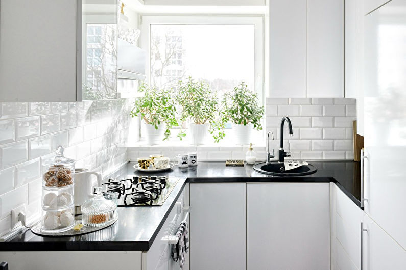 Κουζίνα 7 τ.μ. σε σκανδιναβικό στιλ - Εσωτερική διακόσμηση